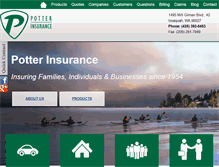 Tablet Screenshot of potterinsurance.com